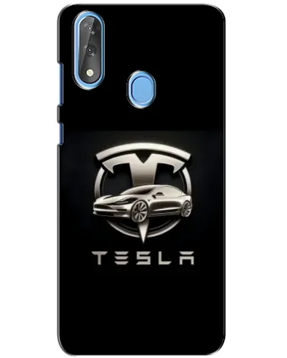Чехол для ZTE Blade V10 с картинкой «Tesla — серебристое авто»