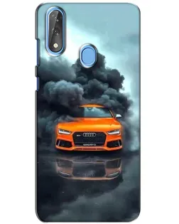 Чехол для ZTE Blade V10 с картинкой «Audi в облаках дыма»