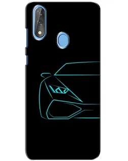 Чехол для ZTE Blade V10 с картинкой «Голубой силуэт Lamborghini» Чехол для ZTE Blade V10 с картинкой «Голубой силуэт Lamborghini»