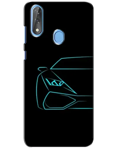 Чехол для ZTE Blade V10 с картинкой «Голубой силуэт Lamborghini»