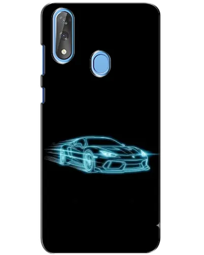 Чехол для ZTE Blade V10 с картинкой «Неоновый контур Lamborghini»