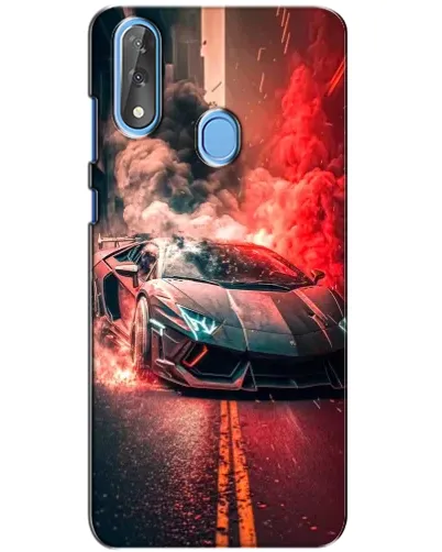 Чехол для ZTE Blade V10 с картинкой «Lamborghini красный дым»