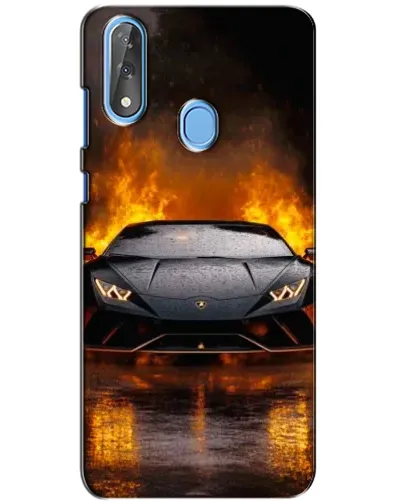 Чехол для ZTE Blade V10 с картинкой «Lamborghini в огне»