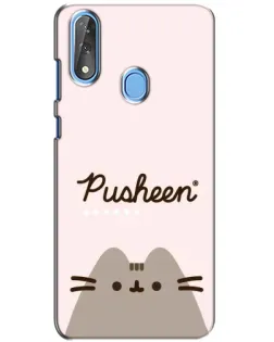 Чехол для ZTE Blade V10 с картинкой «Pusheen логотип»