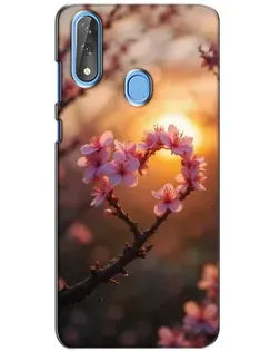 Чехол для ZTE Blade V10 с картинкой «Розовый цвет сердце на фоне заката» Чехол для ZTE Blade V10 с картинкой «Розовый цвет сердце на фоне заката»