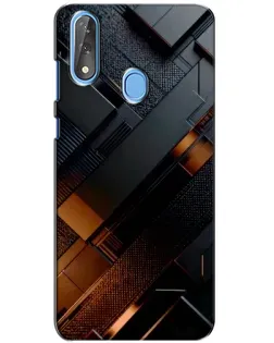 Чехол для ZTE Blade V10 с картинкой «Черные геометрические блоки»