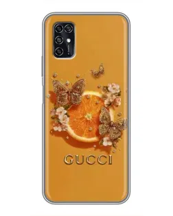 Чохол для ZTE Blade V2020 Smart з картинкою «Gucci — золоті метелики»