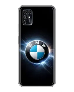 Чехол для ZTE Blade V2020 Smart с картинкой «BMW — неоновое сияние»