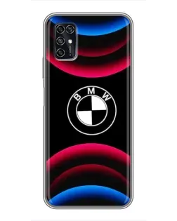 Чехол для ZTE Blade V2020 Smart с картинкой «Логотип BMW и неоновые дуги»