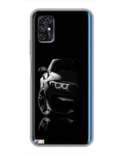 Чехол для ZTE Blade V2020 Smart с картинкой «Силуэт BMW в темноте»