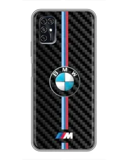Чехол для ZTE Blade V2020 Smart с картинкой «Эмблема BMW и карбон»
