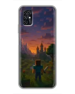 Чехол для ZTE Blade V2020 Smart с картинкой «Стив у башни» Чехол для ZTE Blade V2020 Smart с картинкой «Стив у башни»