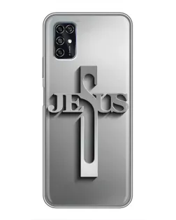 Чехол для ZTE Blade V2020 Smart с картинкой «Металлический крест Jesus»