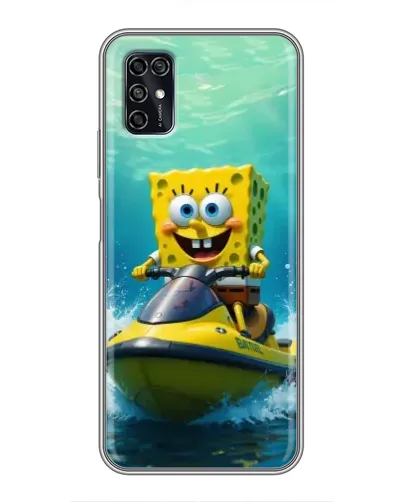 Чехол для ZTE Blade V2020 Smart с картинкой «Спанч Боб на гидроцикле»