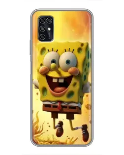 Чехол для ZTE Blade V2020 Smart с картинкой «Губка Боб прыгает»