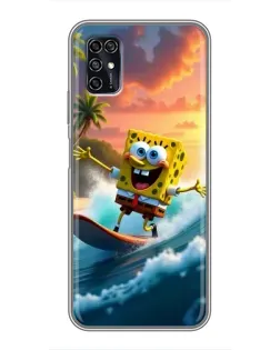 Чехол для ZTE Blade V2020 Smart с картинкой «Губка Боб серфингист»