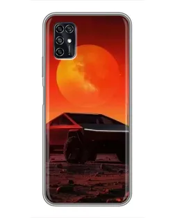 Чехол для ZTE Blade V2020 Smart с картинкой «Cybertruck на Марсе»