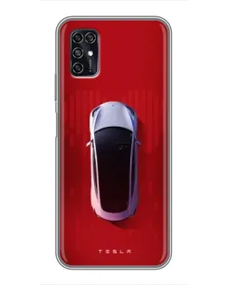 Чехол для ZTE Blade V2020 Smart с картинкой «Tesla Top View»