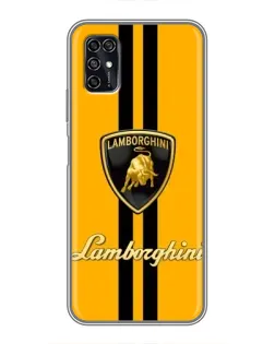 Чехол для ZTE Blade V2020 Smart с картинкой «Lamborghini Stripe желтый»