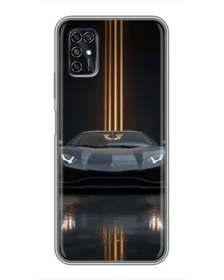 Чехол для ZTE Blade V2020 Smart с картинкой «Lamborghini золотые линии»