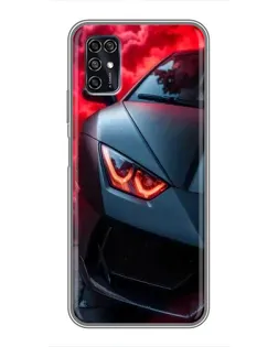 Чехол для ZTE Blade V2020 Smart с картинкой «Lamborghini красное сияние»