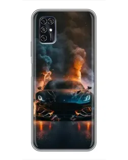 Чехол для ZTE Blade V2020 Smart с картинкой «Lamborghini дымная эстетика»