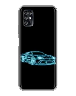 Чехол для ZTE Blade V2020 Smart с картинкой «Неоновый контур Lamborghini»