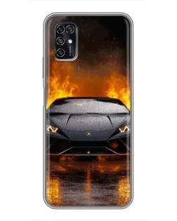 Чехол для ZTE Blade V2020 Smart с картинкой «Lamborghini в огне»