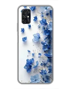 Чохол для ZTE Blade V2020 Smart з картинкою «Блакитний квітковий каскад»