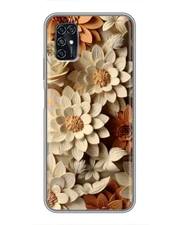Чохол для ZTE Blade V2020 Smart з картинкою «Бежевий флористичний декор»