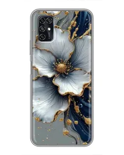Чохол для ZTE Blade V2020 Smart з картинкою «Біла квітка та золотий флюїд»