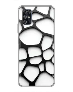 Чохол для ZTE Blade V2020 Smart з картинкою «Біла об'ємна сітка»