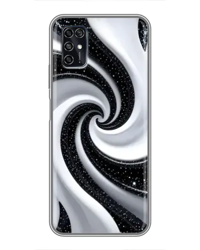 Чехол для ZTE Blade V2020 Smart с картинкой «Черно-белая спираль»