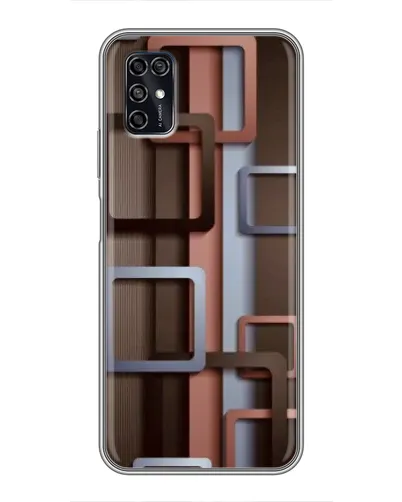 Чехол для ZTE Blade V2020 Smart с картинкой «Коричневые объемные квадраты»