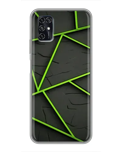 Чехол для ZTE Blade V2020 Smart с картинкой «Зеленые геометрические линии»