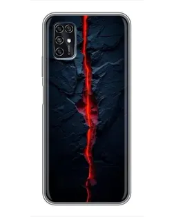 Чехол для ZTE Blade V2020 Smart с картинкой «Kрасная лавовая трещина»