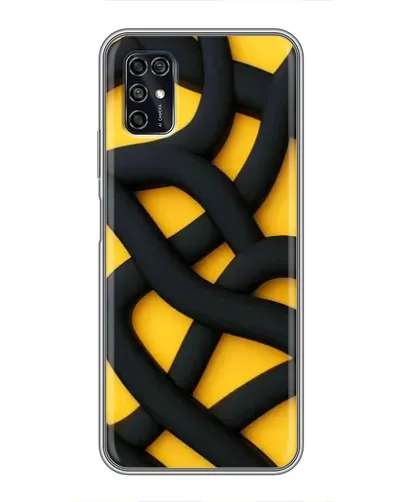 Чехол для ZTE Blade V2020 Smart с картинкой «Черное желтое переплетение»
