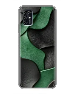 Чехол для ZTE Blade V2020 Smart с картинкой «Зеленые кожаные волны»