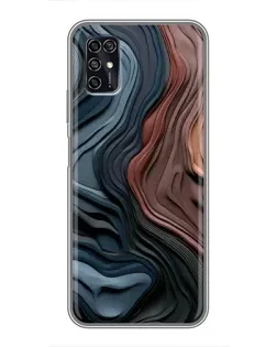 Чехол для ZTE Blade V2020 Smart с картинкой «Цветные волны каньона»