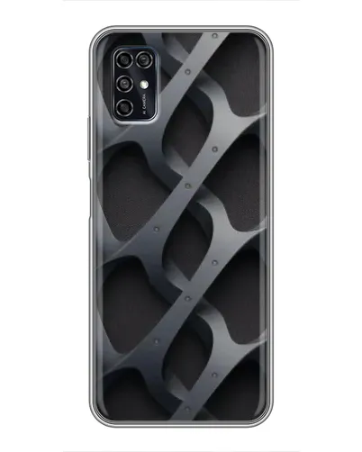 Чехол для ZTE Blade V2020 Smart с картинкой «Объемное серое плетение»