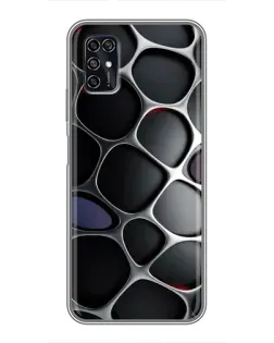 Чехол для ZTE Blade V2020 Smart с картинкой «Объемная темная решетка»