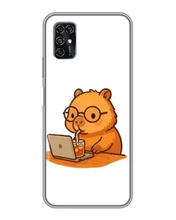 Чохол для ZTE Blade V2020 Smart з картинкою «Капібара з ноутбуком»