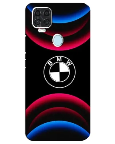 Чехол для ZTE Blade V2020 с картинкой «Логотип BMW и неоновые дуги»