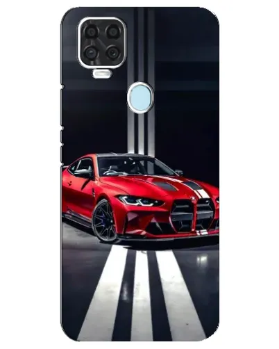 Чехол для ZTE Blade V2020 с картинкой «Красная BMW на дороге»