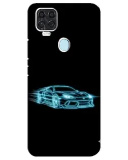 Чохол для ZTE Blade V2020 з картинкою «Неоновий контур Lamborghini»