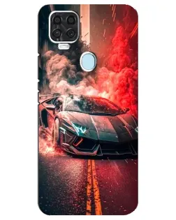 Чохол для ZTE Blade V2020 з картинкою «Lamborghini червоний дим»