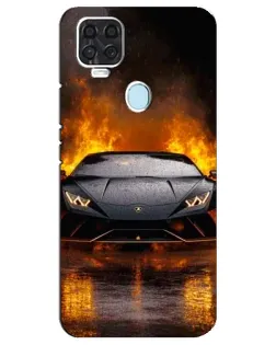 Чохол для ZTE Blade V2020 з картинкою «Lamborghini у вогні»