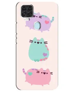Чехол для ZTE Blade V2020 с картинкой «Pusheen трио»