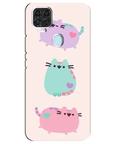Чехол для ZTE Blade V2020 с картинкой «Pusheen трио»