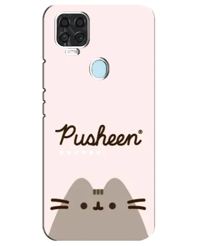 Чехол для ZTE Blade V2020 с картинкой «Pusheen логотип»